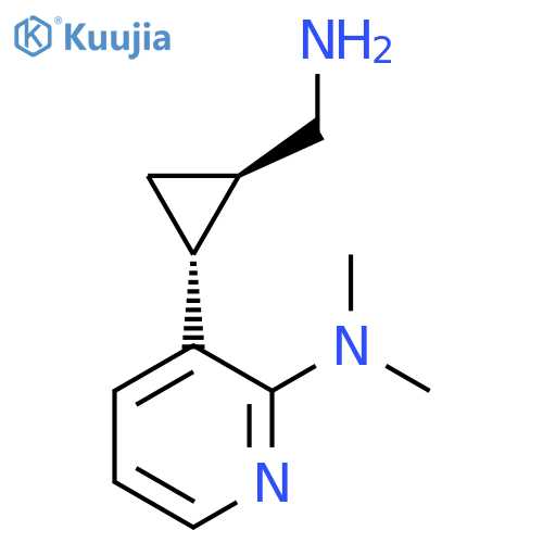 rac-3-(1R,2R)-2-(aminomethyl)cyclopropyl-N,N-dimethylpyridin-2-amine structure