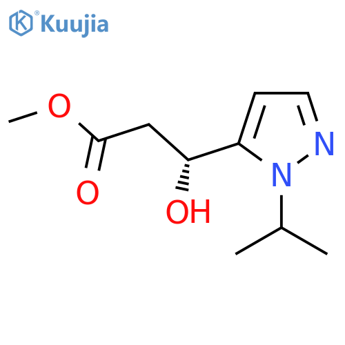 methyl (3R)-3-hydroxy-3-1-(propan-2-yl)-1H-pyrazol-5-ylpropanoate structure
