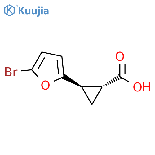 rac-(1R,2R)-2-(5-bromofuran-2-yl)cyclopropane-1-carboxylic acid, trans structure