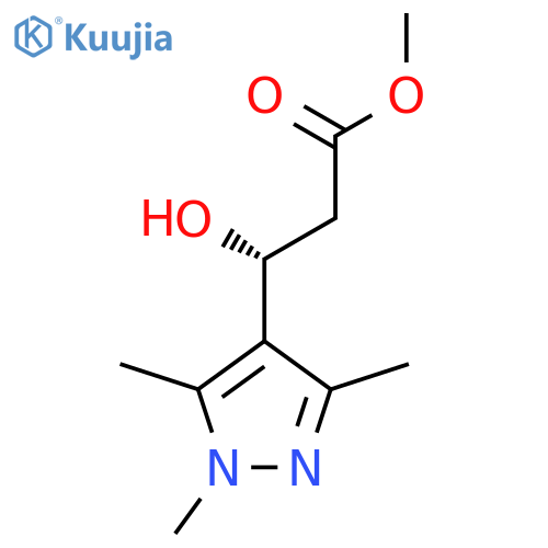 methyl (3R)-3-hydroxy-3-(trimethyl-1H-pyrazol-4-yl)propanoate structure