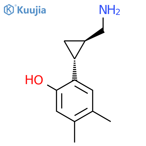 rac-2-(1R,2R)-2-(aminomethyl)cyclopropyl-4,5-dimethylphenol structure