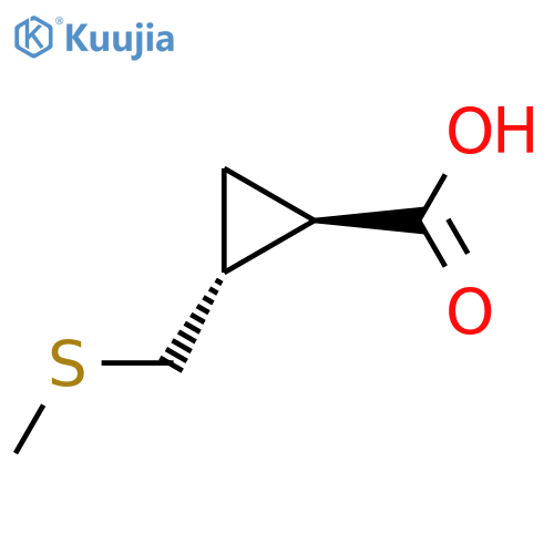 rac-(1R,2R)-2-(methylsulfanyl)methylcyclopropane-1-carboxylic acid structure