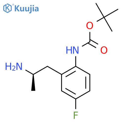 tert-butyl N-{2-(2R)-2-aminopropyl-4-fluorophenyl}carbamate structure