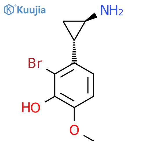 rac-3-(1R,2S)-2-aminocyclopropyl-2-bromo-6-methoxyphenol structure