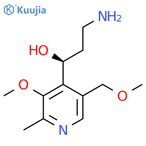 (1S)-3-amino-1-3-methoxy-5-(methoxymethyl)-2-methylpyridin-4-ylpropan-1-ol structure
