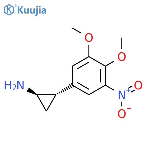 rac-(1R,2S)-2-(3,4-dimethoxy-5-nitrophenyl)cyclopropan-1-amine structure
