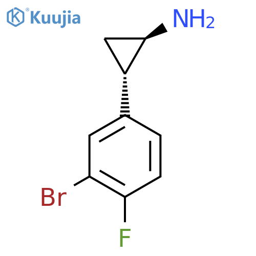 rac-(1R,2S)-2-(3-bromo-4-fluorophenyl)cyclopropan-1-amine structure