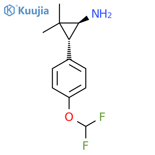 rac-(1R,3S)-3-4-(difluoromethoxy)phenyl-2,2-dimethylcyclopropan-1-amine structure