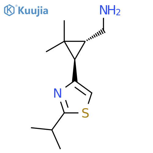 rac-(1R,3R)-2,2-dimethyl-3-2-(propan-2-yl)-1,3-thiazol-4-ylcyclopropylmethanamine structure