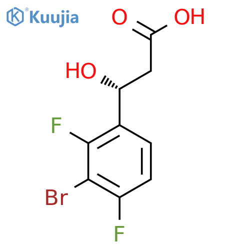 (3R)-3-(3-bromo-2,4-difluorophenyl)-3-hydroxypropanoic acid structure