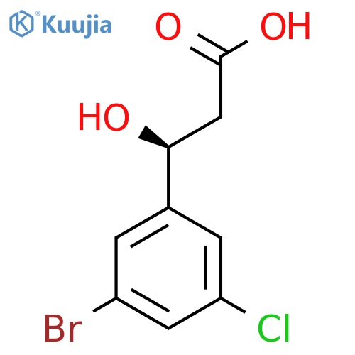 (3S)-3-(3-bromo-5-chlorophenyl)-3-hydroxypropanoic acid structure