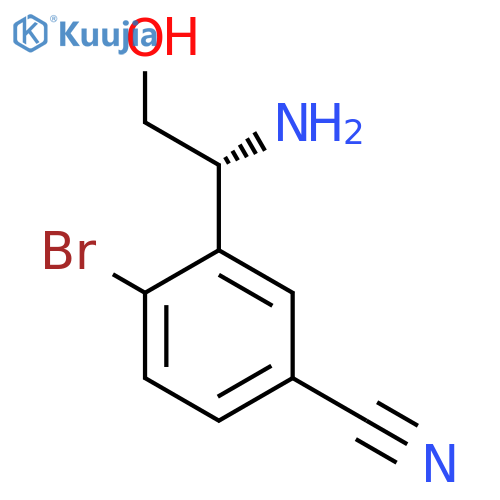 3-(1R)-1-amino-2-hydroxyethyl-4-bromobenzonitrile structure