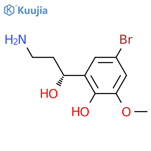 2-(1R)-3-amino-1-hydroxypropyl-4-bromo-6-methoxyphenol structure