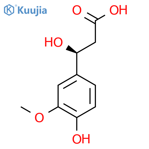 (3S)-3-hydroxy-3-(4-hydroxy-3-methoxyphenyl)propanoic acid structure