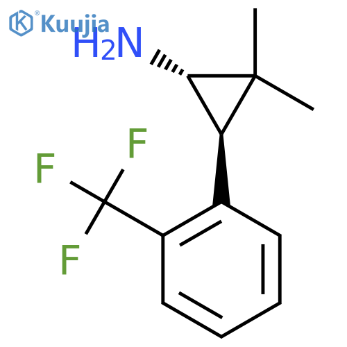 rac-(1R,3S)-2,2-dimethyl-3-2-(trifluoromethyl)phenylcyclopropan-1-amine structure