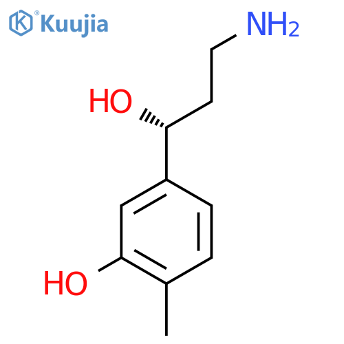5-(1R)-3-amino-1-hydroxypropyl-2-methylphenol structure
