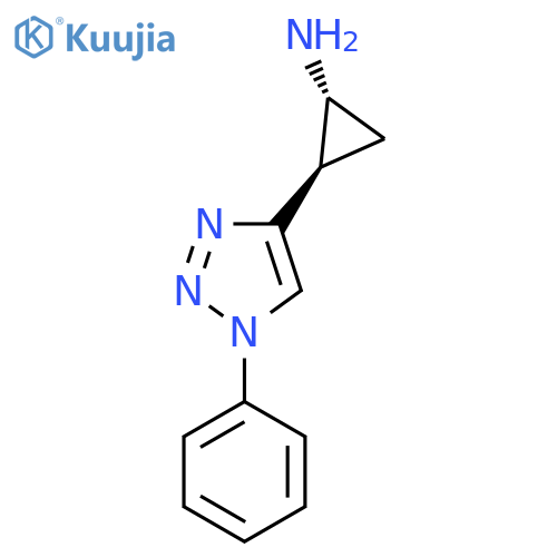 rac-(1R,2R)-2-(1-phenyl-1H-1,2,3-triazol-4-yl)cyclopropan-1-amine structure