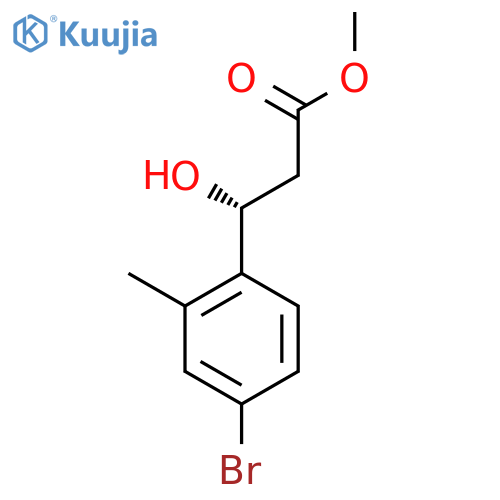 methyl (3R)-3-(4-bromo-2-methylphenyl)-3-hydroxypropanoate structure