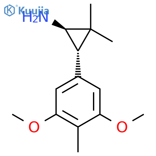 rac-(1R,3S)-3-(3,5-dimethoxy-4-methylphenyl)-2,2-dimethylcyclopropan-1-amine structure