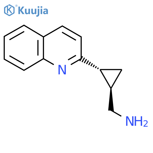 rac-(1R,2R)-2-(quinolin-2-yl)cyclopropylmethanamine structure