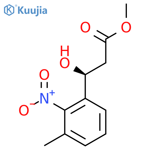 methyl (3S)-3-hydroxy-3-(3-methyl-2-nitrophenyl)propanoate structure