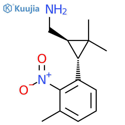 rac-(1R,3R)-2,2-dimethyl-3-(3-methyl-2-nitrophenyl)cyclopropylmethanamine structure