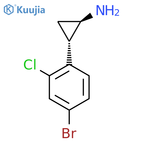 rac-(1R,2S)-2-(4-bromo-2-chlorophenyl)cyclopropan-1-amine structure