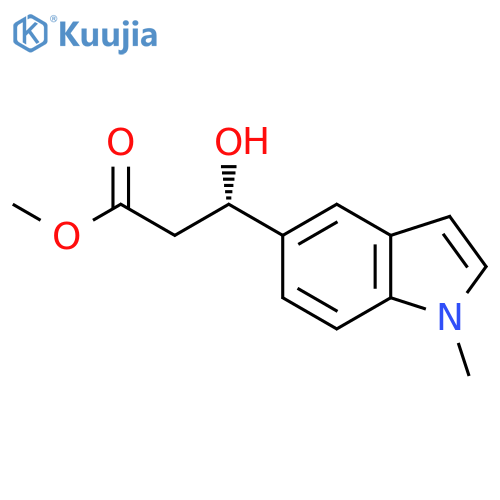 methyl (3S)-3-hydroxy-3-(1-methyl-1H-indol-5-yl)propanoate structure