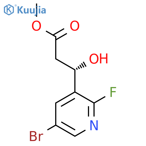 methyl (3S)-3-(5-bromo-2-fluoropyridin-3-yl)-3-hydroxypropanoate structure