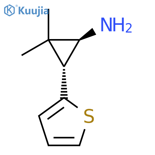 rac-(1R,3S)-2,2-dimethyl-3-(thiophen-2-yl)cyclopropan-1-amine structure
