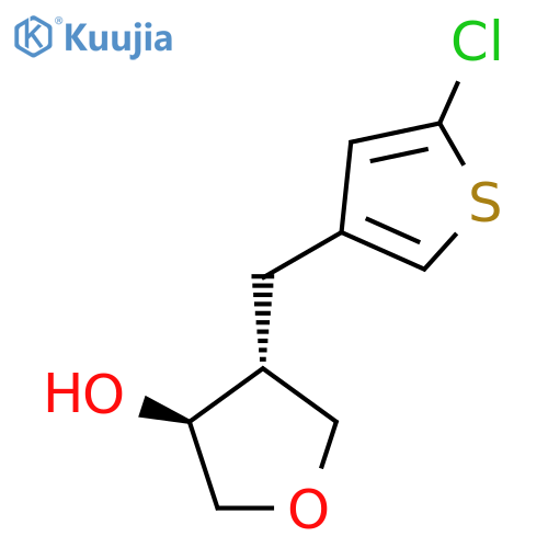 rac-(3R,4S)-4-(5-chlorothiophen-3-yl)methyloxolan-3-ol structure