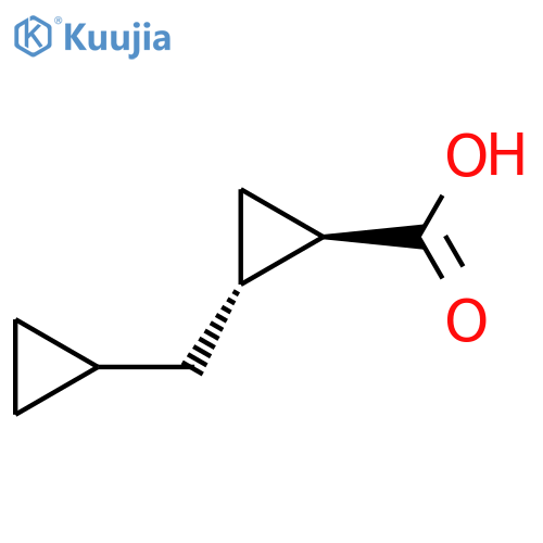 rac-(1R,2R)-2-(cyclopropylmethyl)cyclopropane-1-carboxylic acid structure