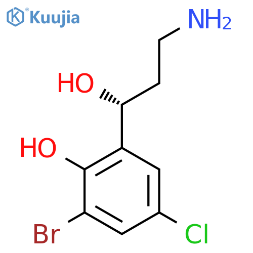 2-(1R)-3-amino-1-hydroxypropyl-6-bromo-4-chlorophenol structure