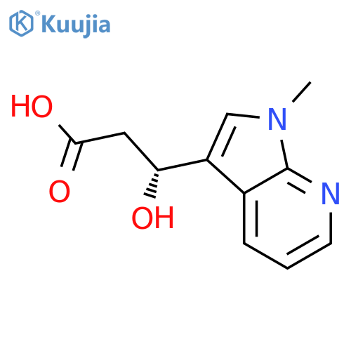 (3R)-3-hydroxy-3-{1-methyl-1H-pyrrolo2,3-bpyridin-3-yl}propanoic acid structure
