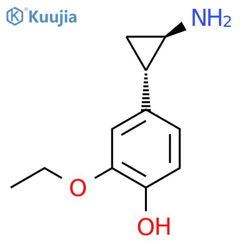 rac-4-(1R,2S)-2-aminocyclopropyl-2-ethoxyphenol structure