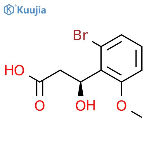 (3S)-3-(2-bromo-6-methoxyphenyl)-3-hydroxypropanoic acid structure