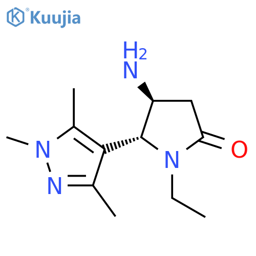 4-amino-1-ethyl-5-(trimethyl-1H-pyrazol-4-yl)pyrrolidin-2-one structure