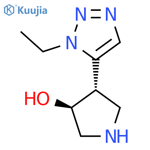 rac-(3R,4R)-4-(1-ethyl-1H-1,2,3-triazol-5-yl)pyrrolidin-3-ol structure