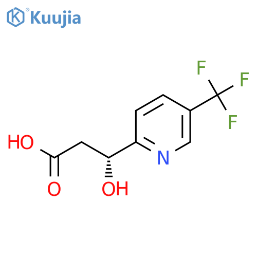 (3R)-3-hydroxy-3-5-(trifluoromethyl)pyridin-2-ylpropanoic acid structure