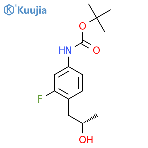 tert-butyl N-{3-fluoro-4-(2S)-2-hydroxypropylphenyl}carbamate structure