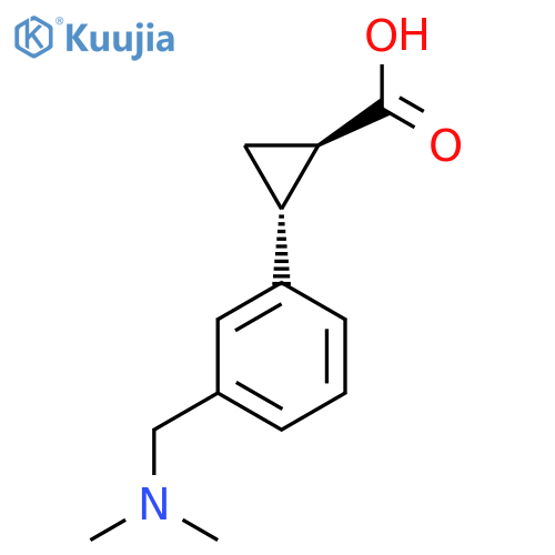 rac-(1R,2R)-2-{3-(dimethylamino)methylphenyl}cyclopropane-1-carboxylic acid structure