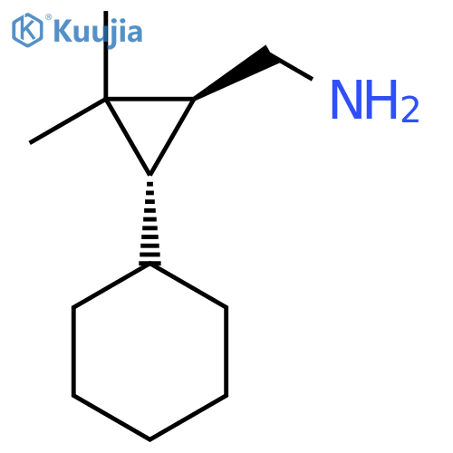 rac-(1R,3R)-3-cyclohexyl-2,2-dimethylcyclopropylmethanamine structure