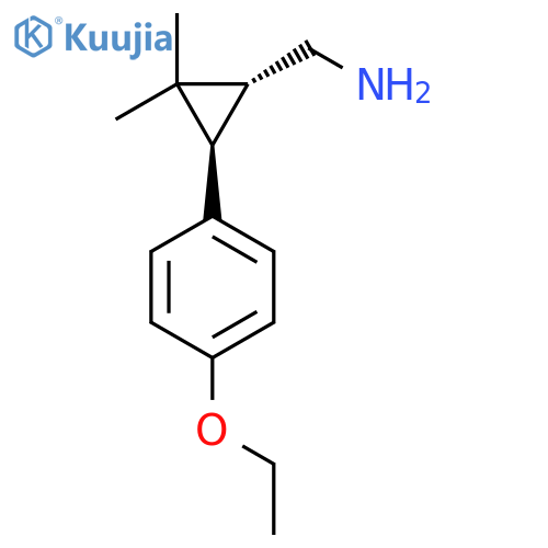 rac-(1R,3R)-3-(4-ethoxyphenyl)-2,2-dimethylcyclopropylmethanamine structure