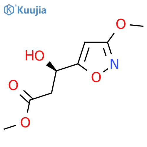 methyl (3R)-3-hydroxy-3-(3-methoxy-1,2-oxazol-5-yl)propanoate structure