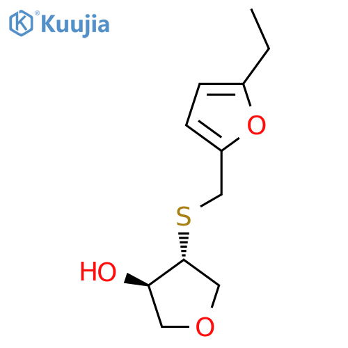 rac-(3R,4R)-4-{(5-ethylfuran-2-yl)methylsulfanyl}oxolan-3-ol structure