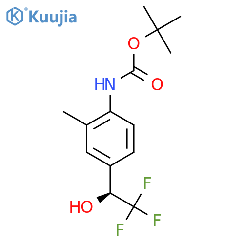 tert-butyl N-{2-methyl-4-(1S)-2,2,2-trifluoro-1-hydroxyethylphenyl}carbamate structure