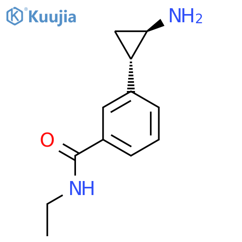 rac-3-(1R,2S)-2-aminocyclopropyl-N-ethylbenzamide structure