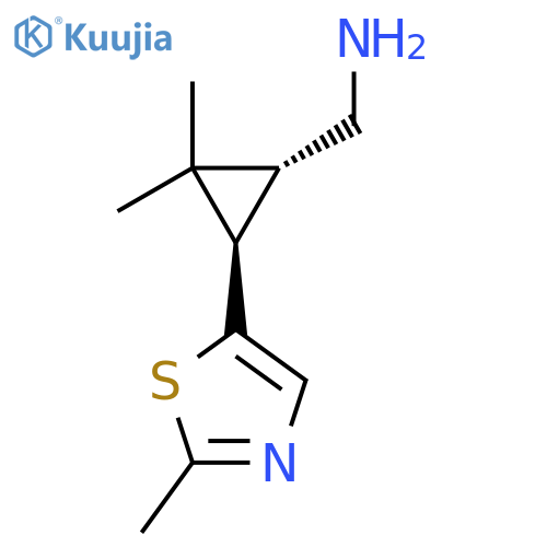 rac-(1R,3R)-2,2-dimethyl-3-(2-methyl-1,3-thiazol-5-yl)cyclopropylmethanamine structure