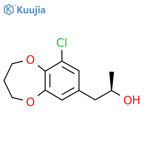 (2R)-1-(9-chloro-3,4-dihydro-2H-1,5-benzodioxepin-7-yl)propan-2-ol structure
