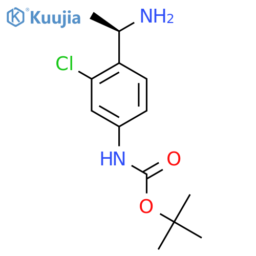 tert-butyl N-{4-(1R)-1-aminoethyl-3-chlorophenyl}carbamate structure